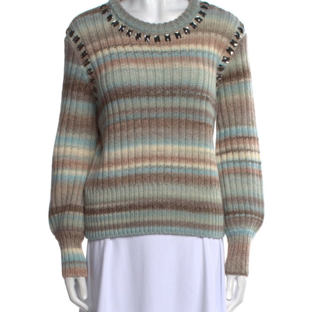 Cinq à Sept Striped Sweater - Blue and Brown